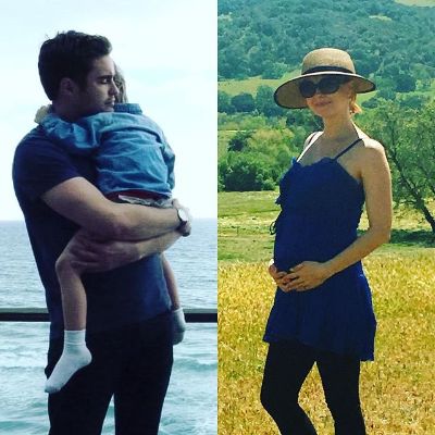 Picture of Galadriel Stineman with pregnant, her husband Kevin joy, her son Atticus Joy. 